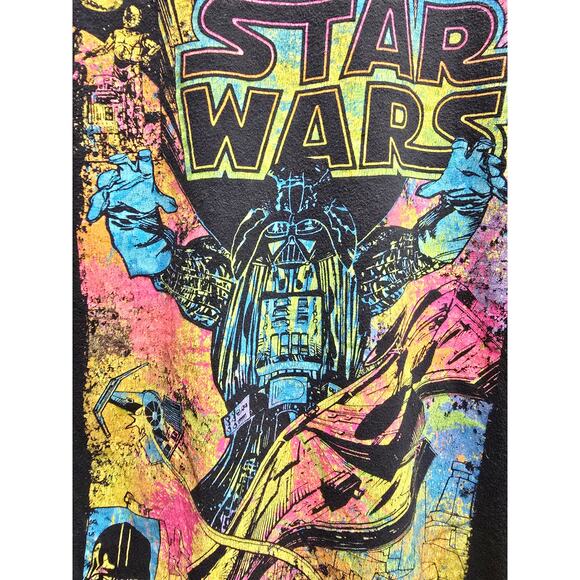 Star Wars Shirt The Mighty Vader Large Black Retro Comic Graphic Tee - Picture 3 of 9